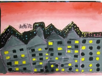 水粉中班 风景绘画  赵哲语